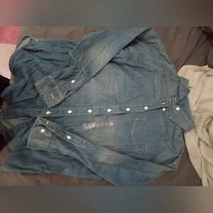 NWT Ralph Lauren women's button up jean shirt size:M